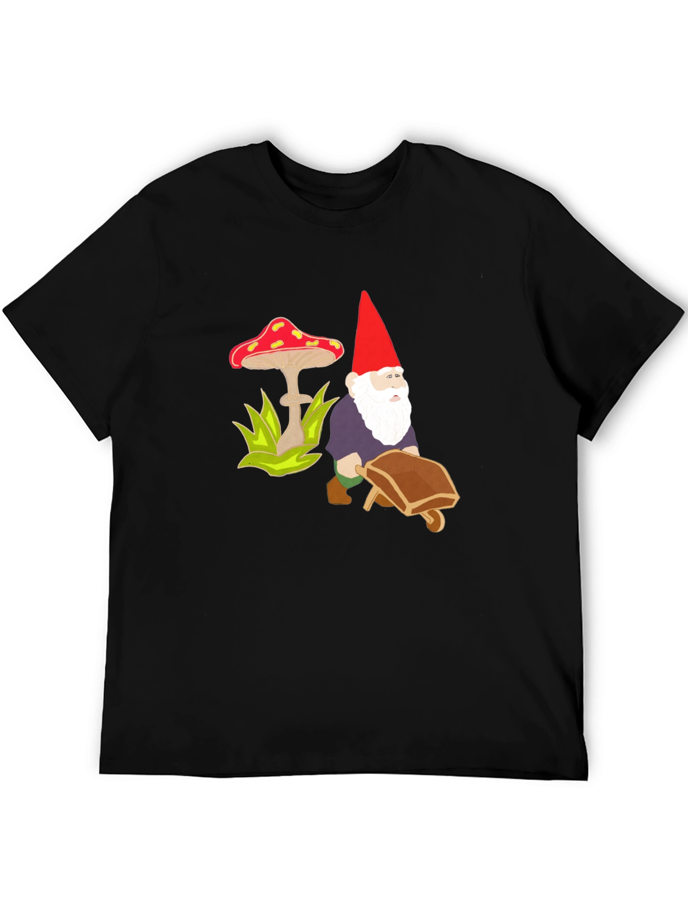 Gnome & Mushroom Black T-Shirt