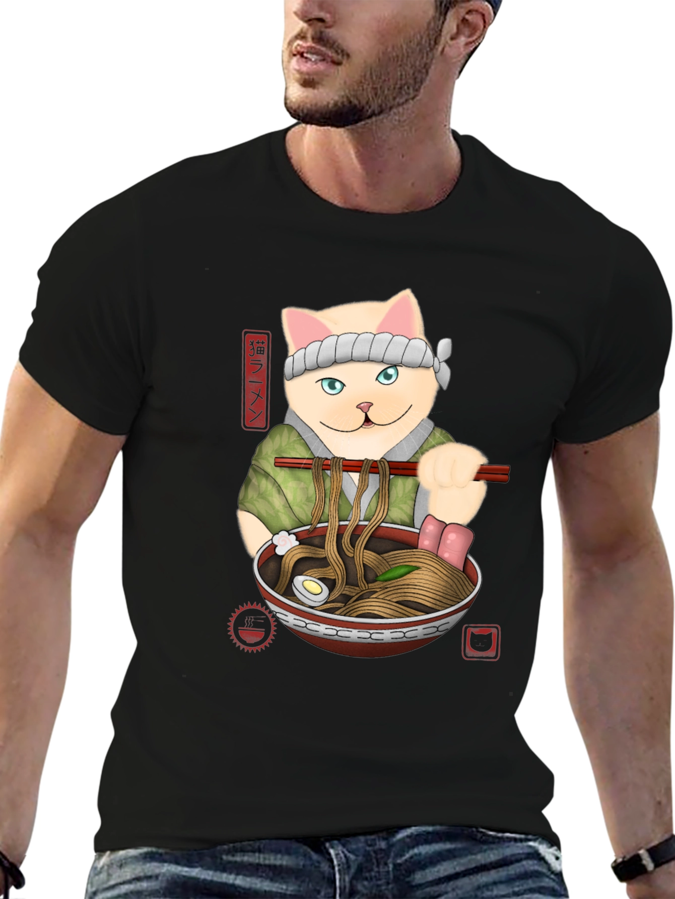 Cat Ramen T-Shirt - Unique Graphic Tee