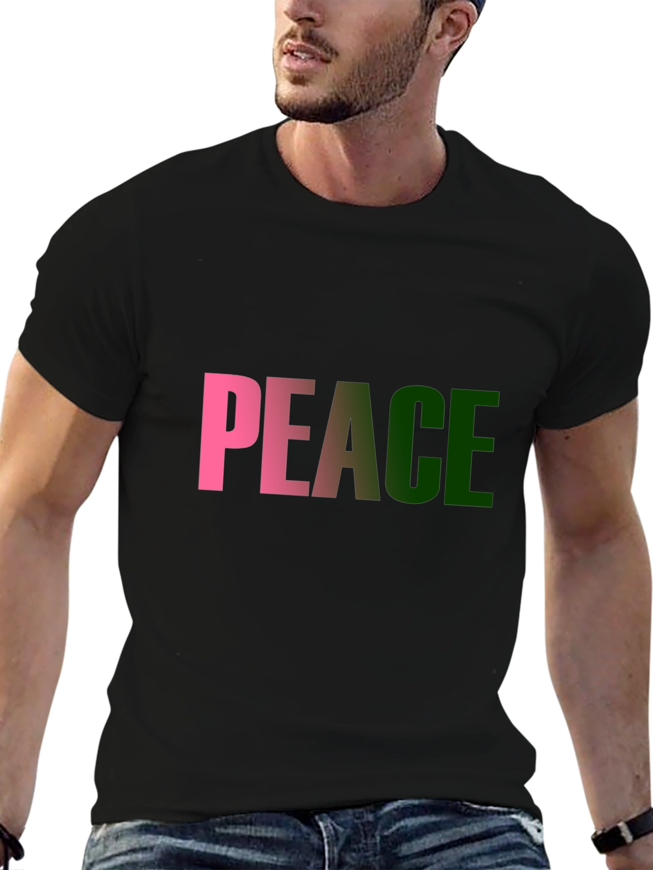 Peace T-Shirt - Black Cotton Blend Tee