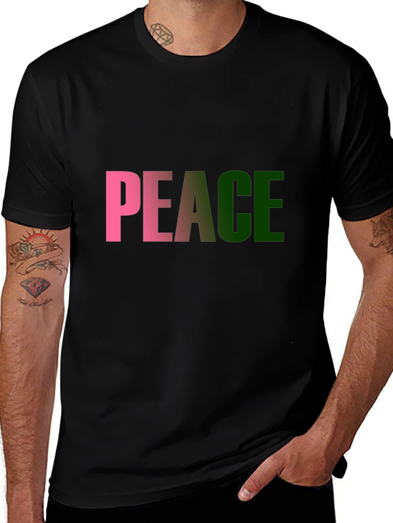 Peace T-Shirt - Black Cotton Blend Tee