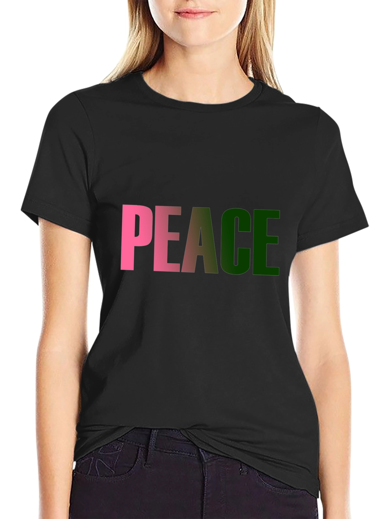Peace T-Shirt - Black Cotton Blend Tee
