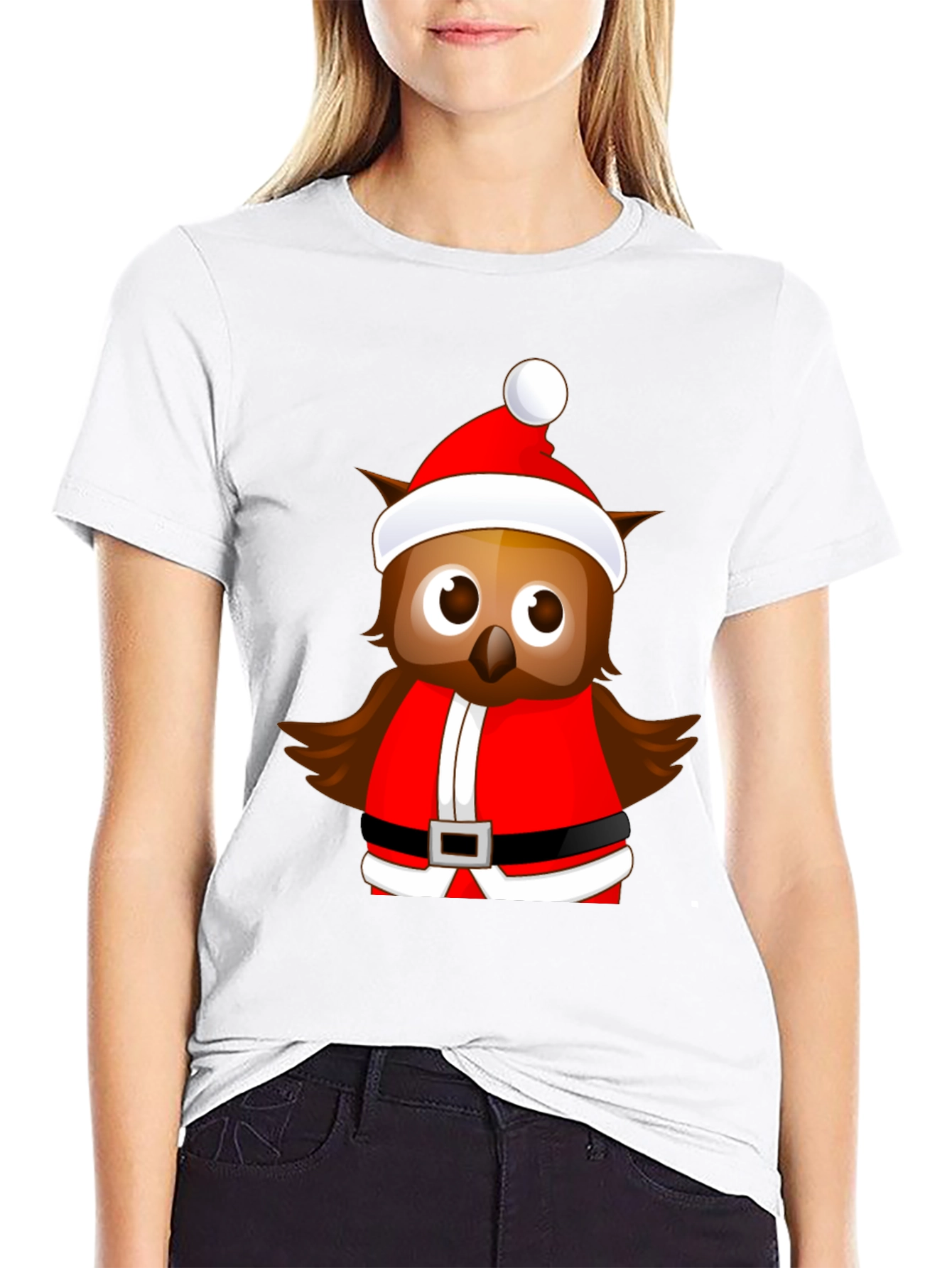 Festive Owl Santa T-Shirt