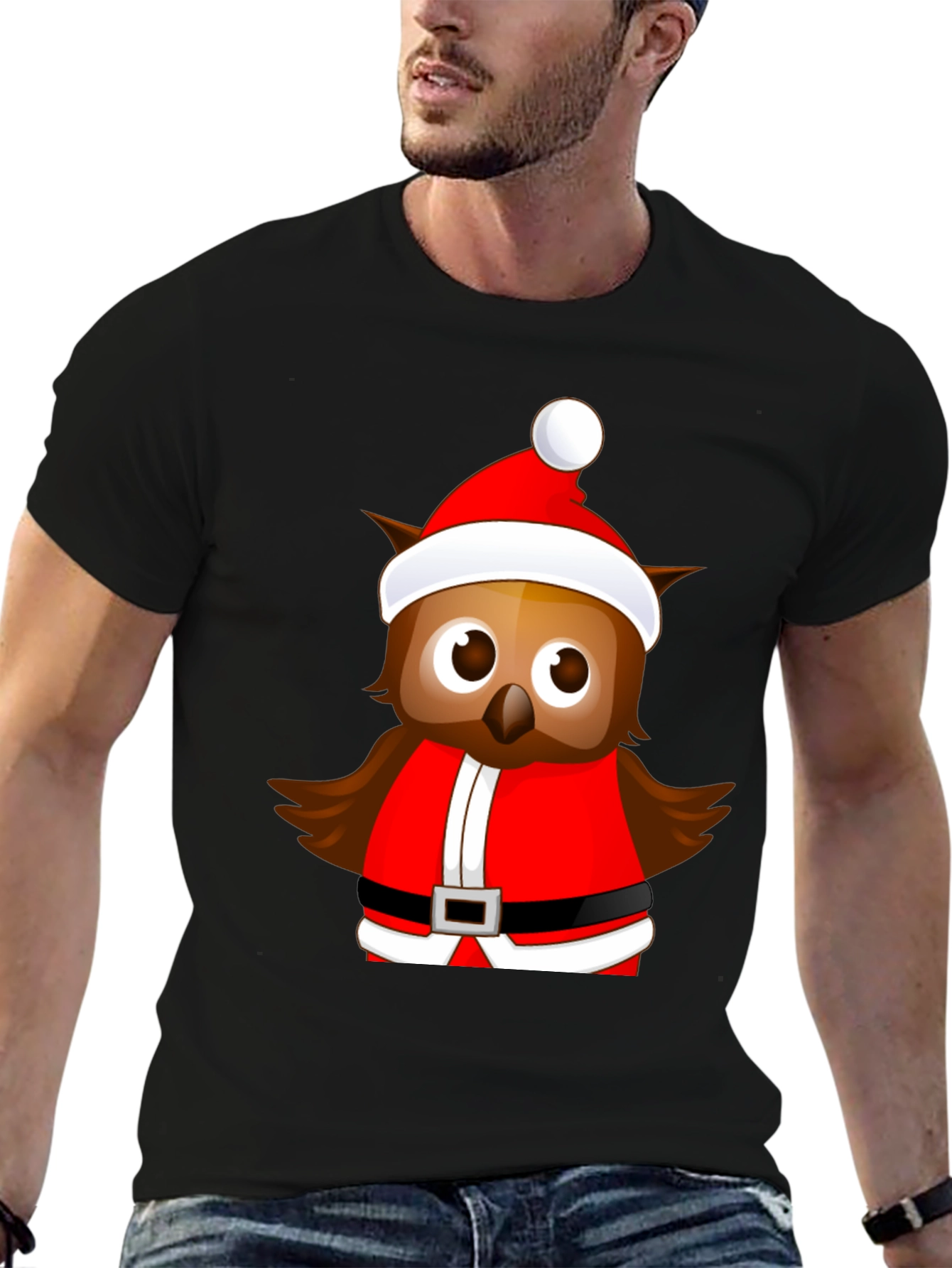 Festive Owl Santa T-Shirt