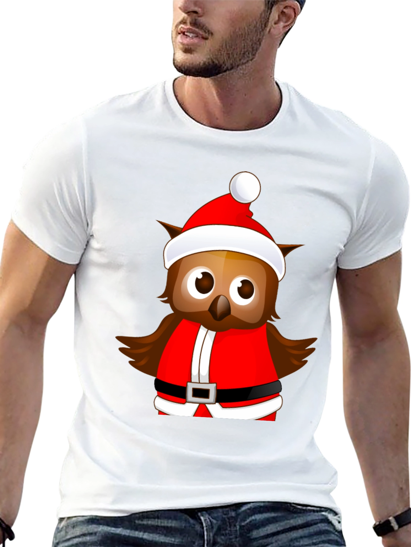 Festive Owl Santa T-Shirt
