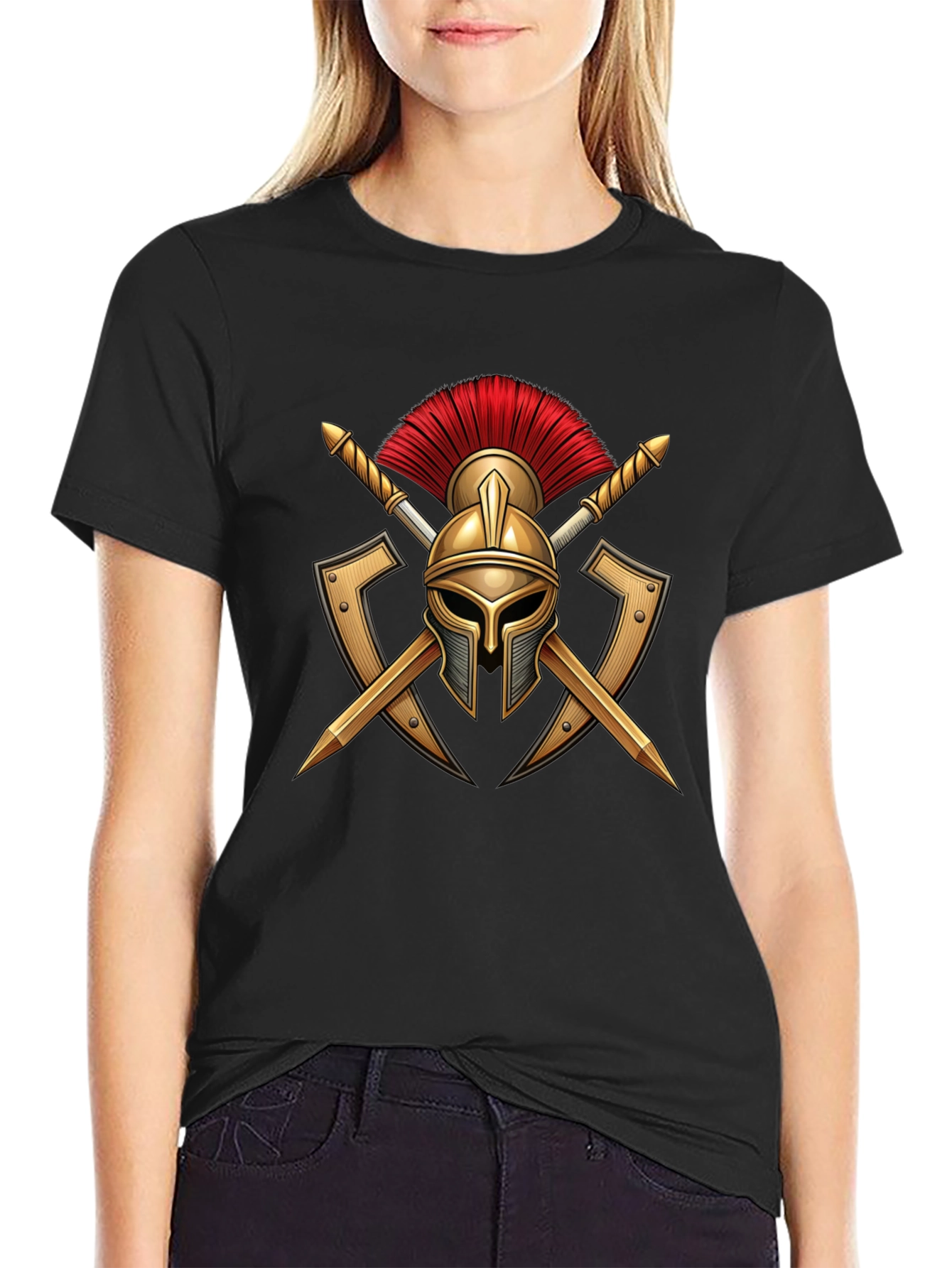 Spartan Warrior Helmet Graphic T-Shirt