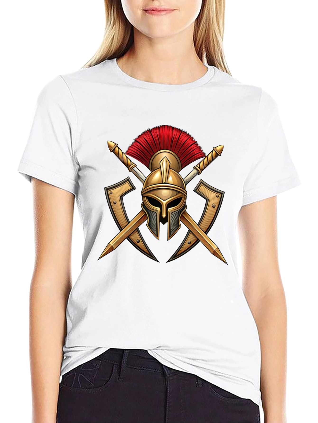 Spartan Warrior Helmet Graphic T-Shirt