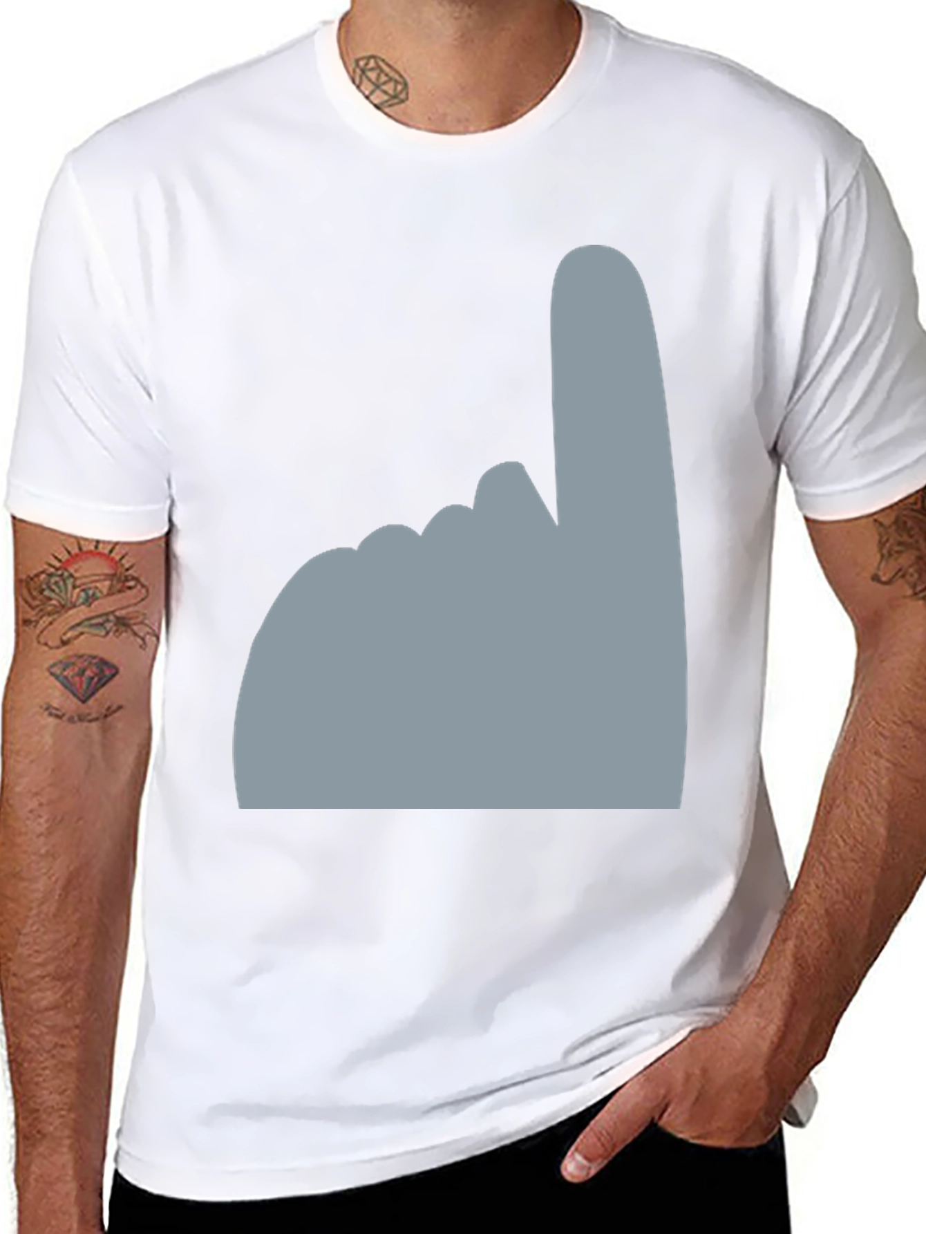 Novelty Number One Hand Black T-Shirt