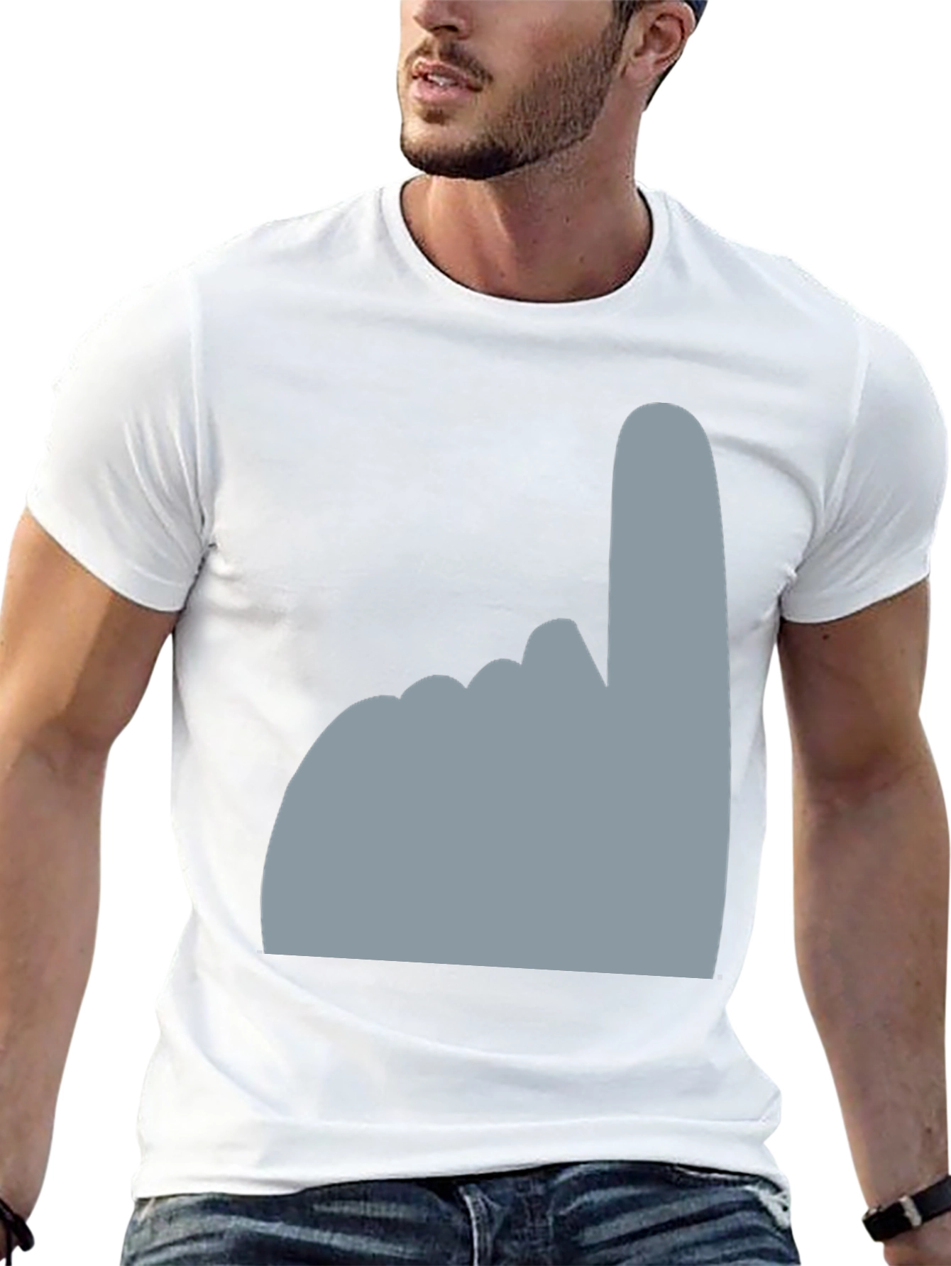 Novelty Number One Hand Black T-Shirt