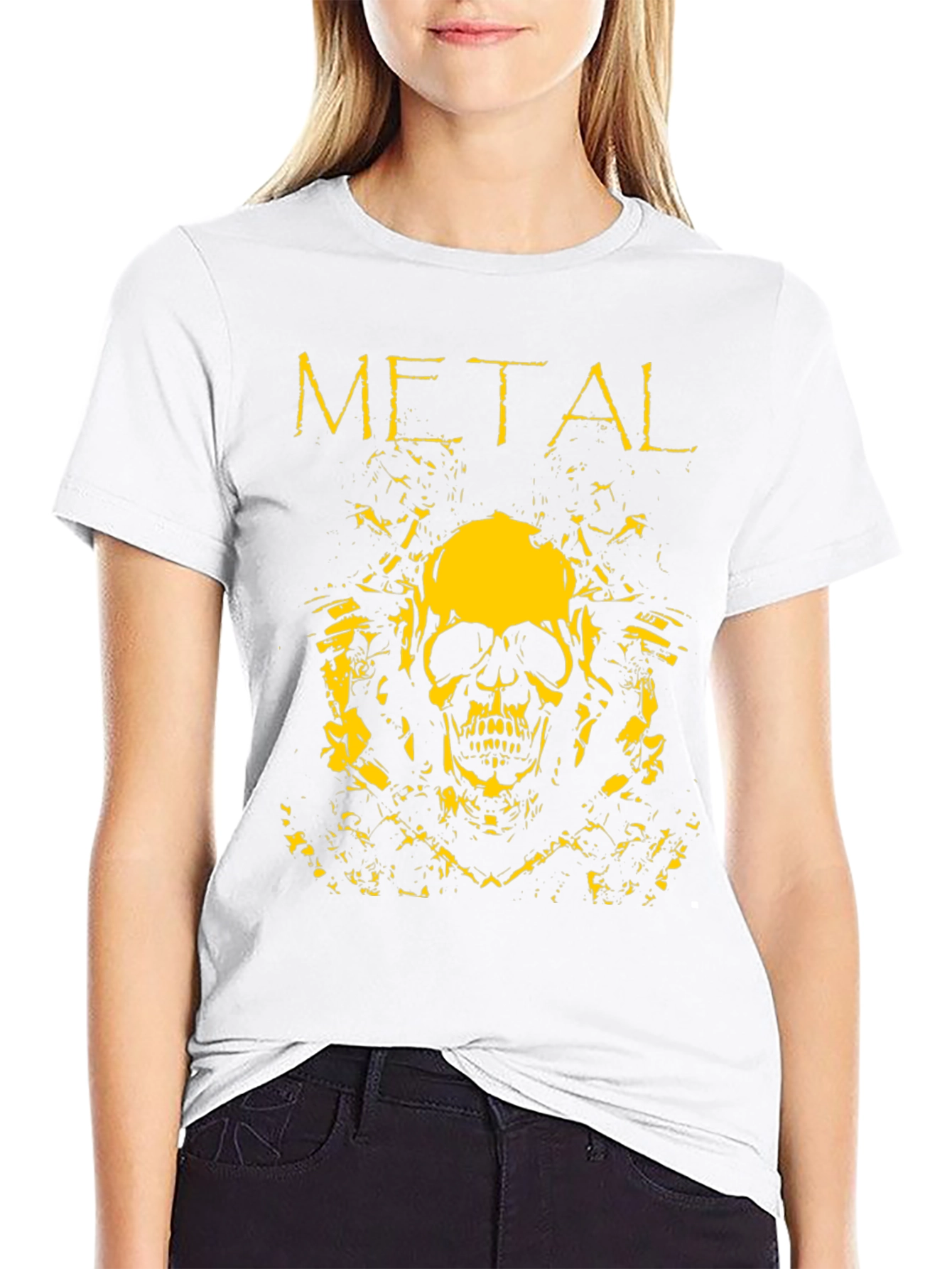 Metal Skull Graphic Tee - Black
