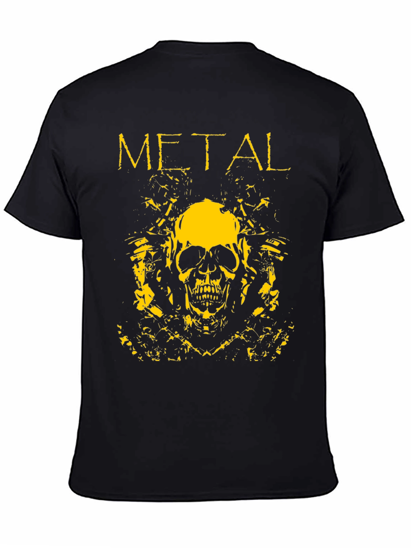 Metal Skull Graphic Tee - Black