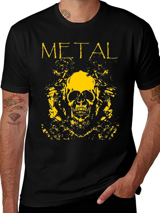 Metal Skull Graphic Tee - Black