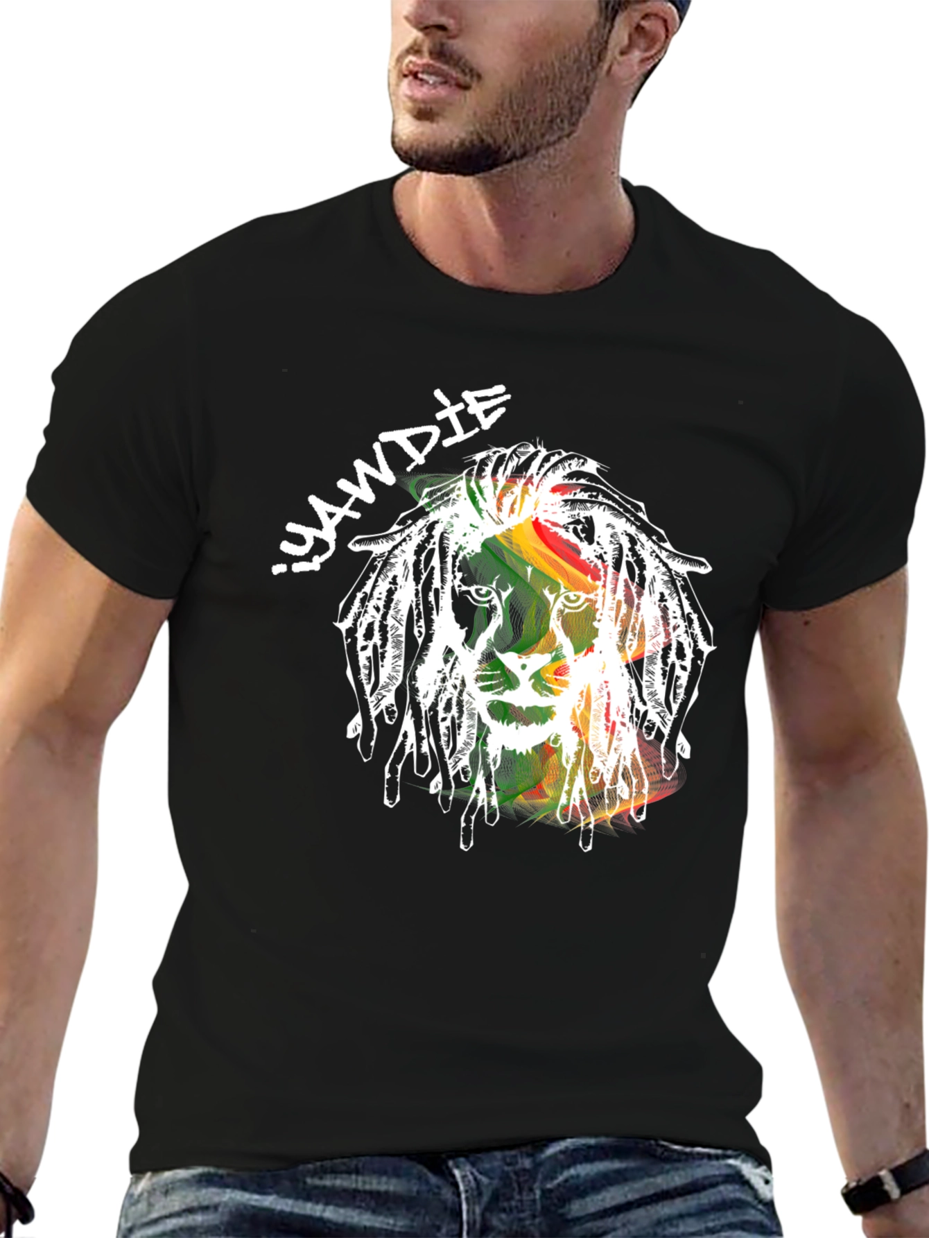 Rasta Lion IYAWDIE Graphic T-Shirt