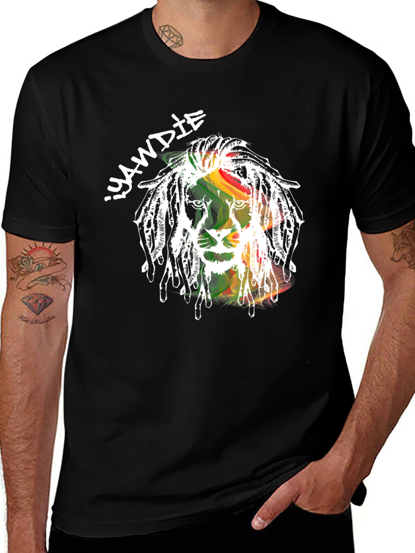 Rasta Lion IYAWDIE Graphic T-Shirt