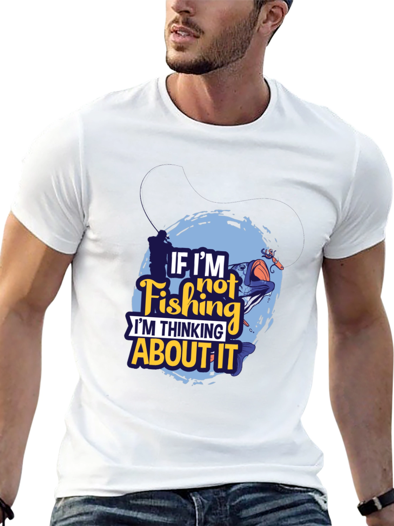 Fishing Graphic T-Shirt - If Im Not Fishing Design
