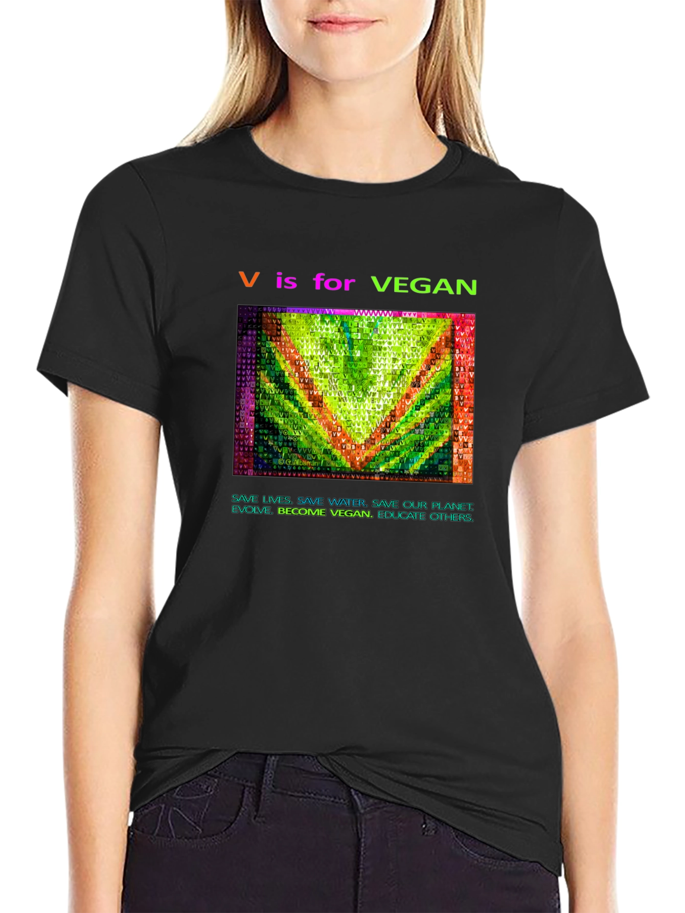 Vegan Graphic Tee - V is for Vegan