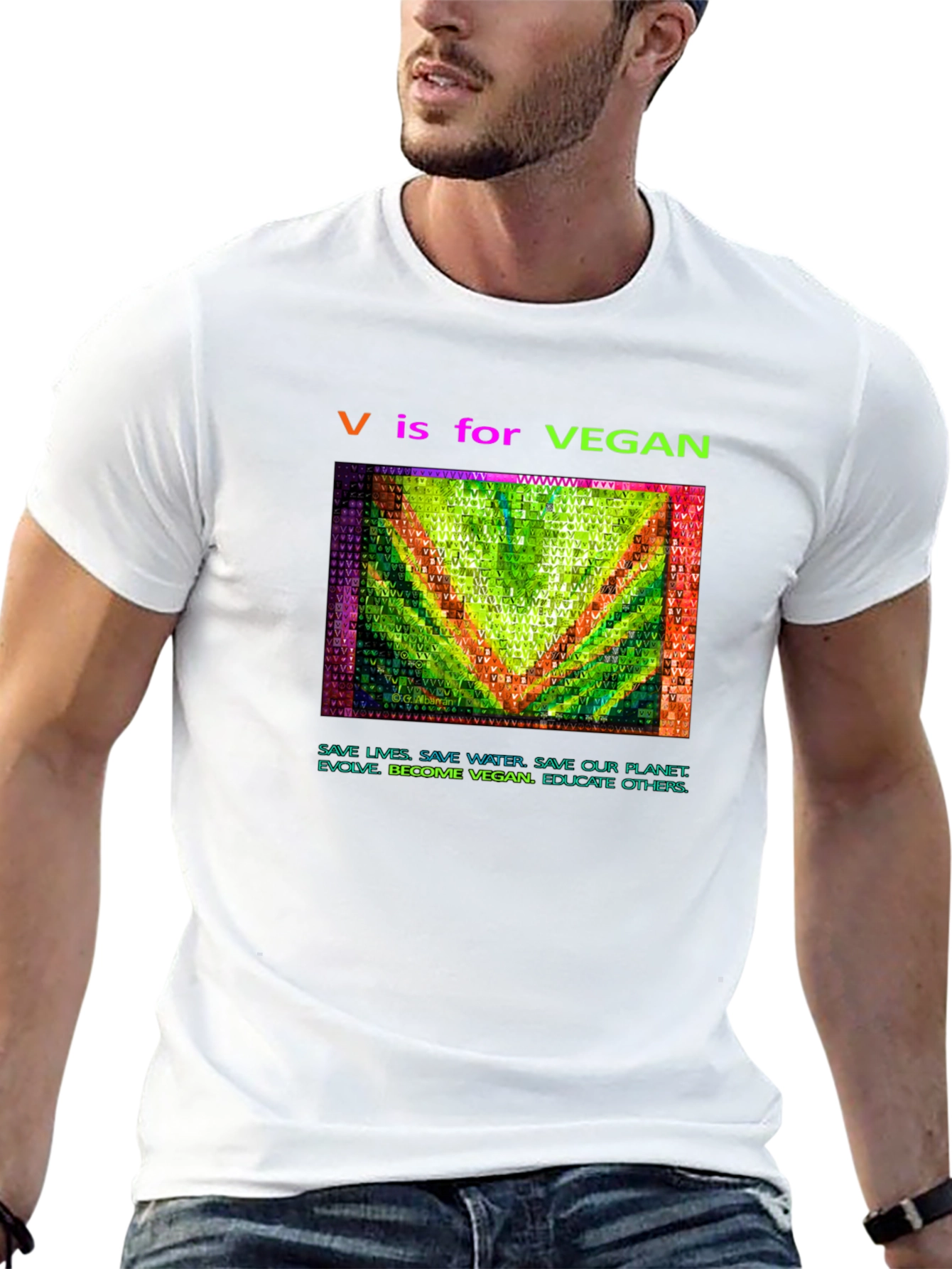 Vegan Graphic Tee - V is for Vegan