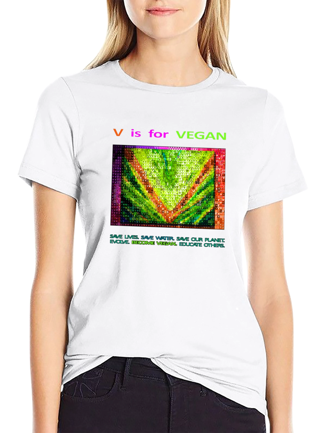 Vegan Graphic Tee - V is for Vegan