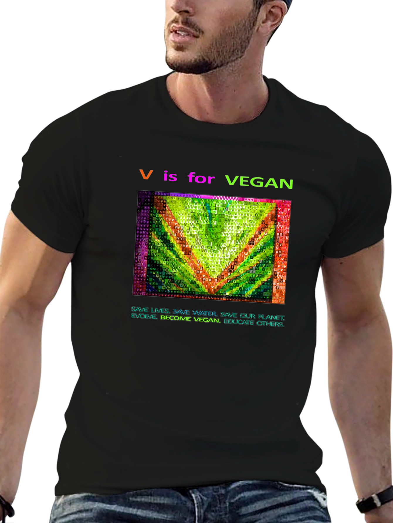 Vegan Graphic Tee - V is for Vegan