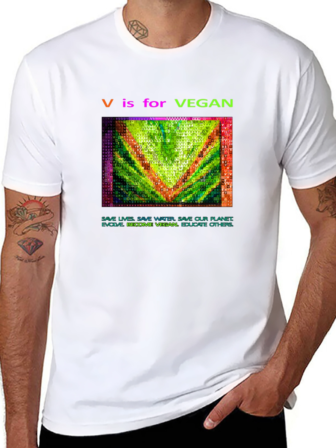 Vegan Graphic Tee - V is for Vegan