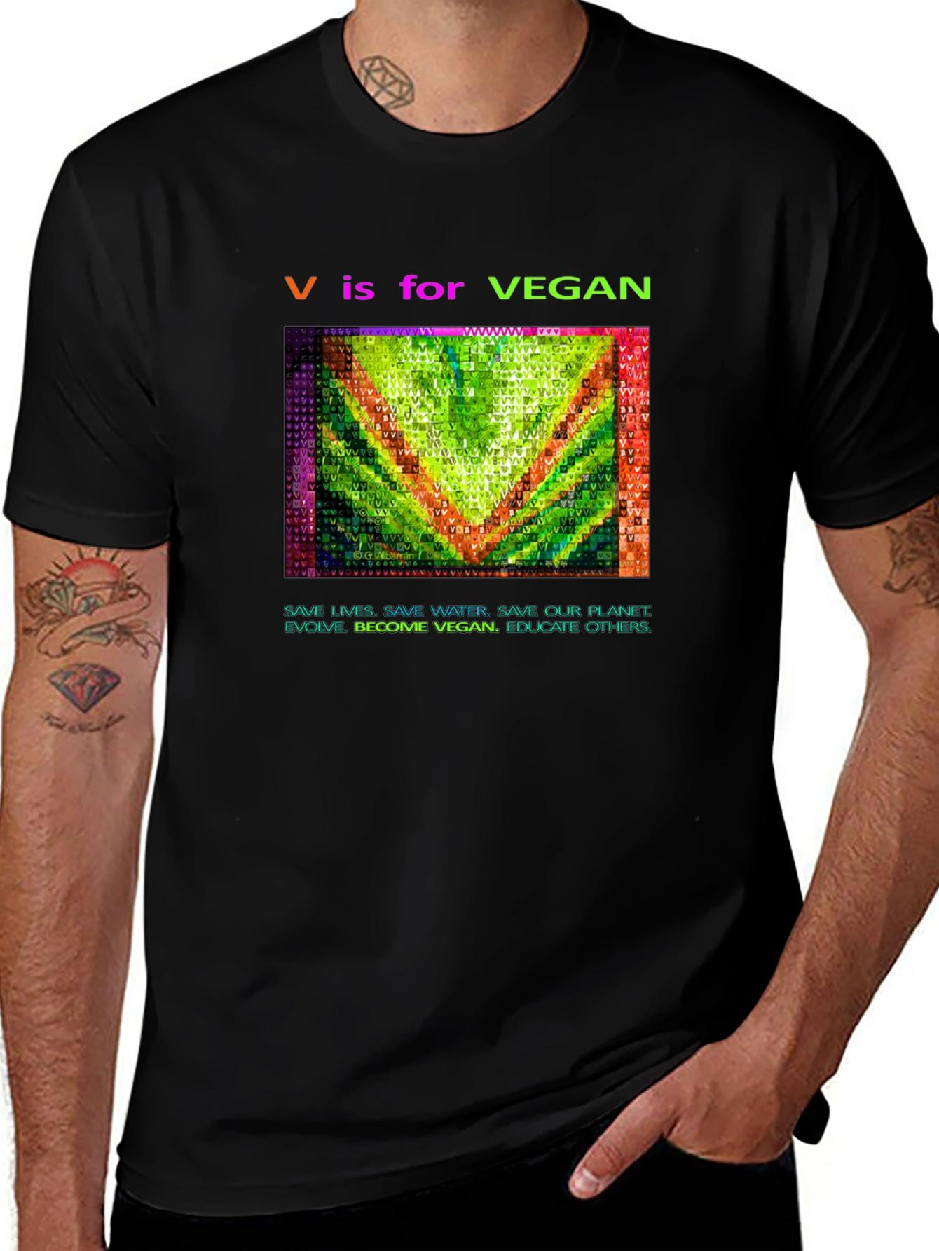Vegan Graphic Tee - V is for Vegan