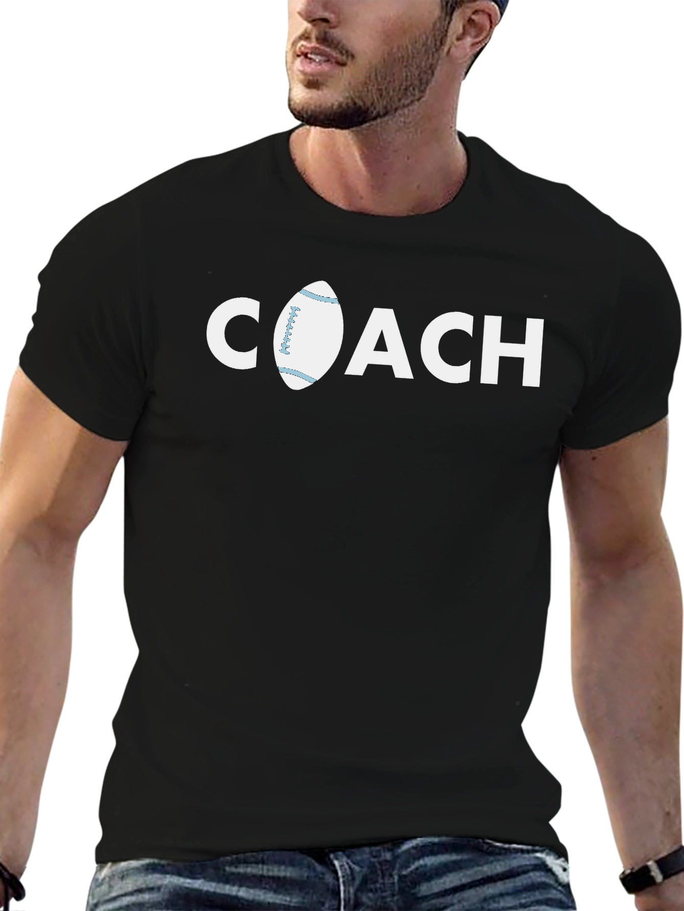 Coach Football Graphic Tee - Black T-Shirt