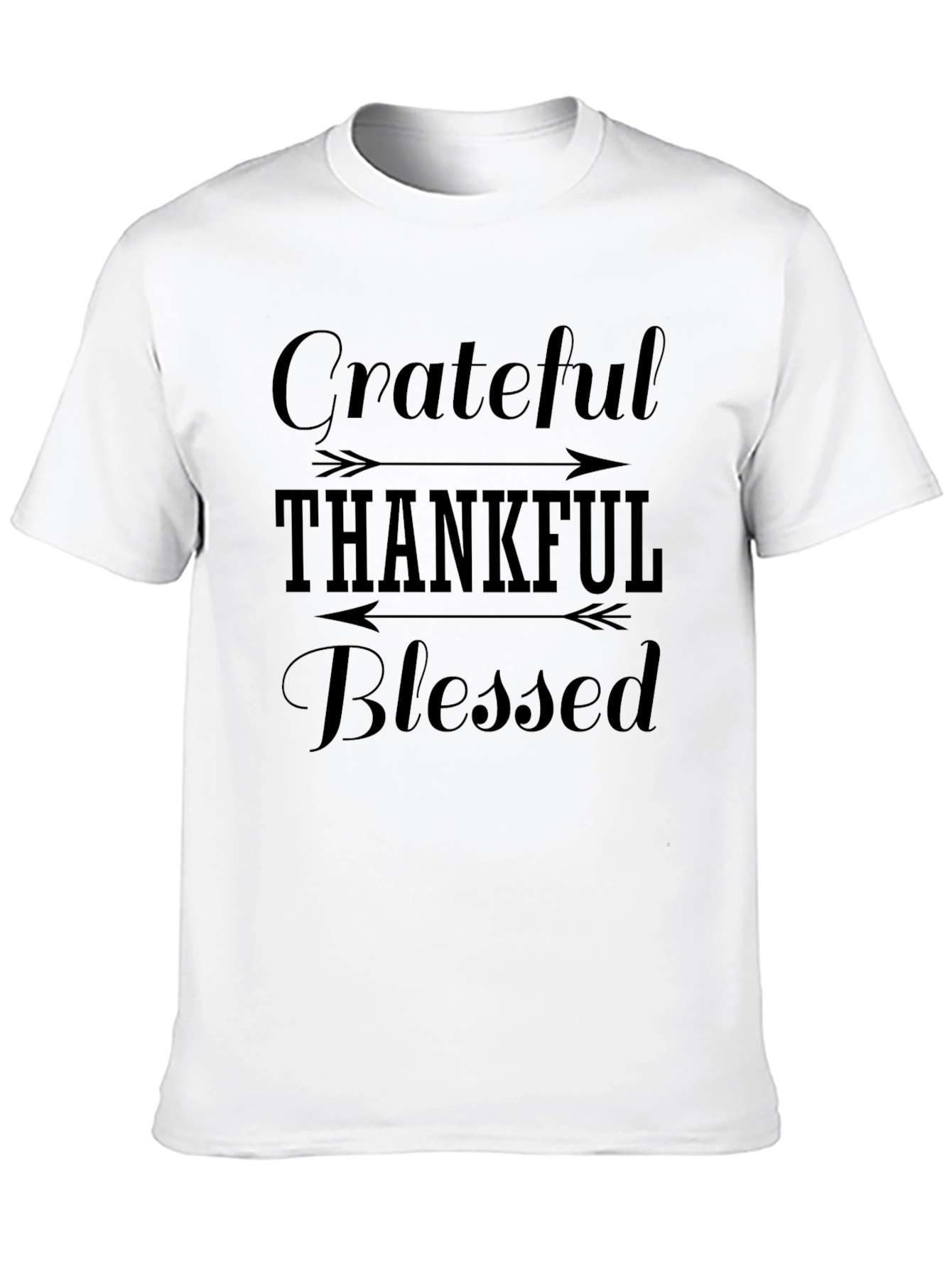 Grateful Thankful Blessed Black Graphic Tee