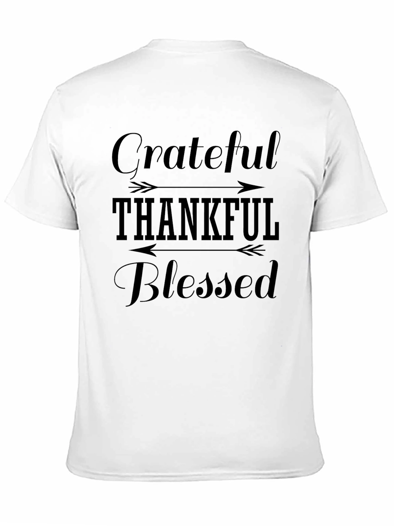 Grateful Thankful Blessed Black Graphic Tee
