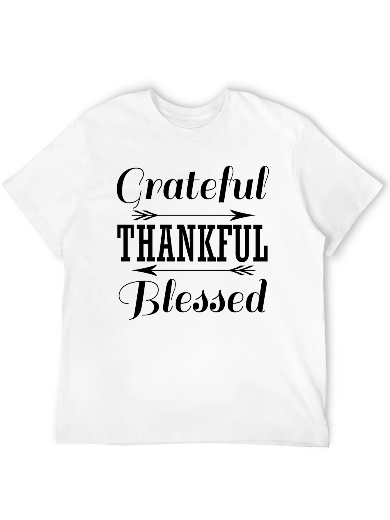 Grateful Thankful Blessed Black Graphic Tee