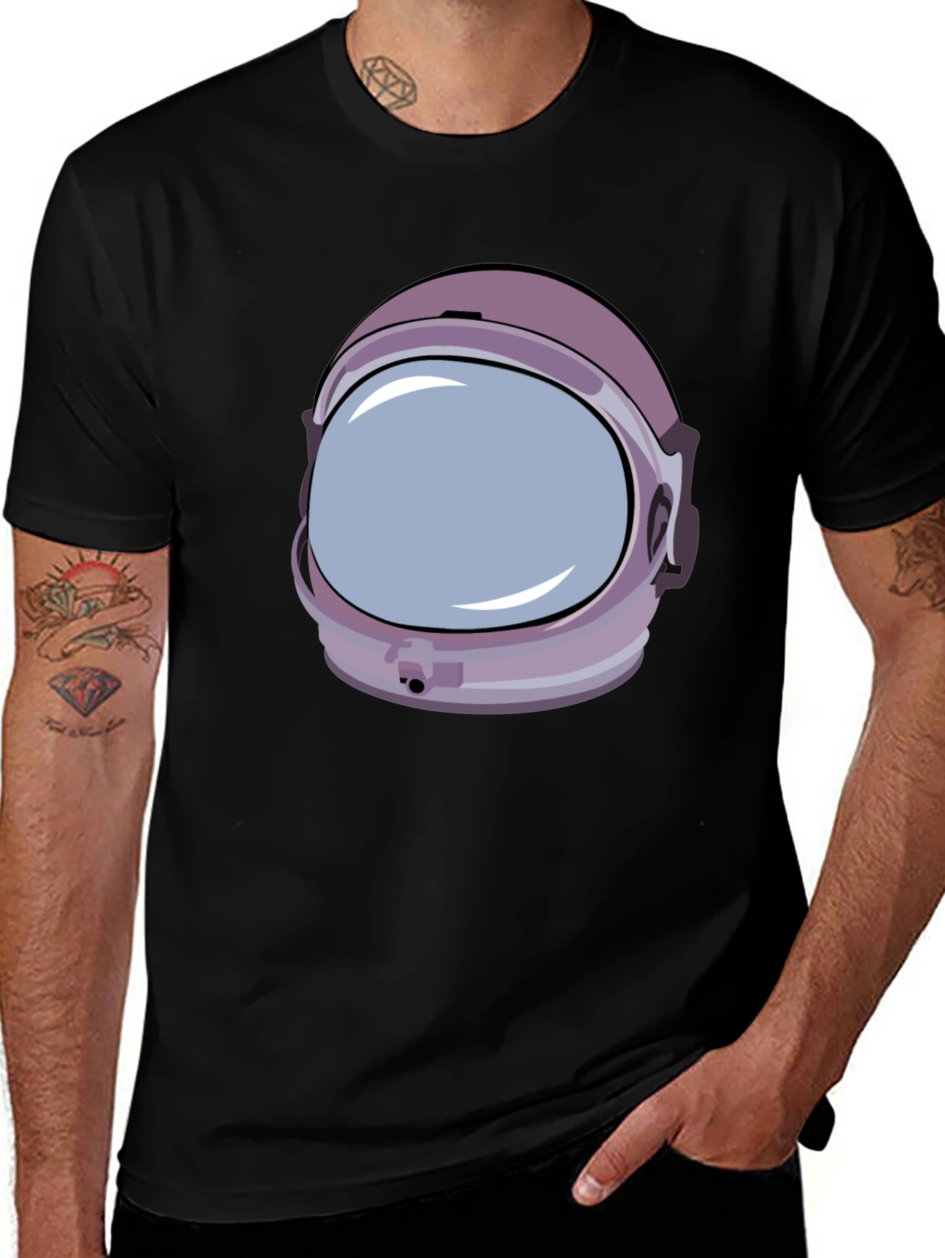 Retro Astronaut Helmet Graphic T-Shirt