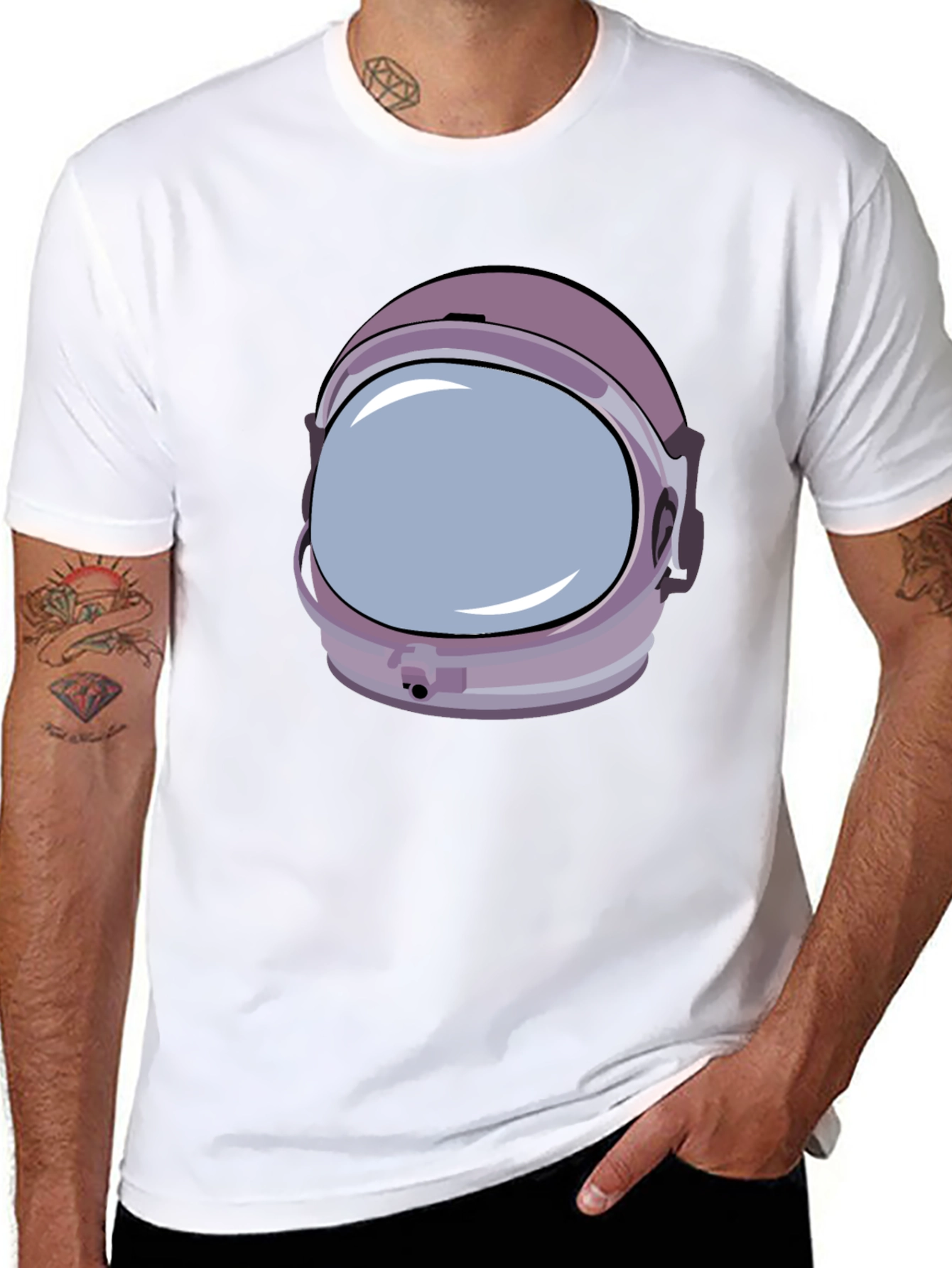 Retro Astronaut Helmet Graphic T-Shirt