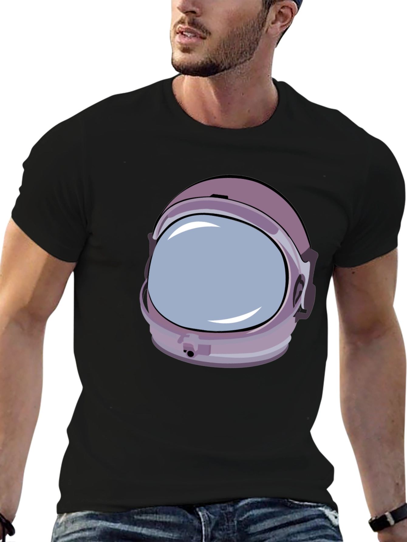 Retro Astronaut Helmet Graphic T-Shirt