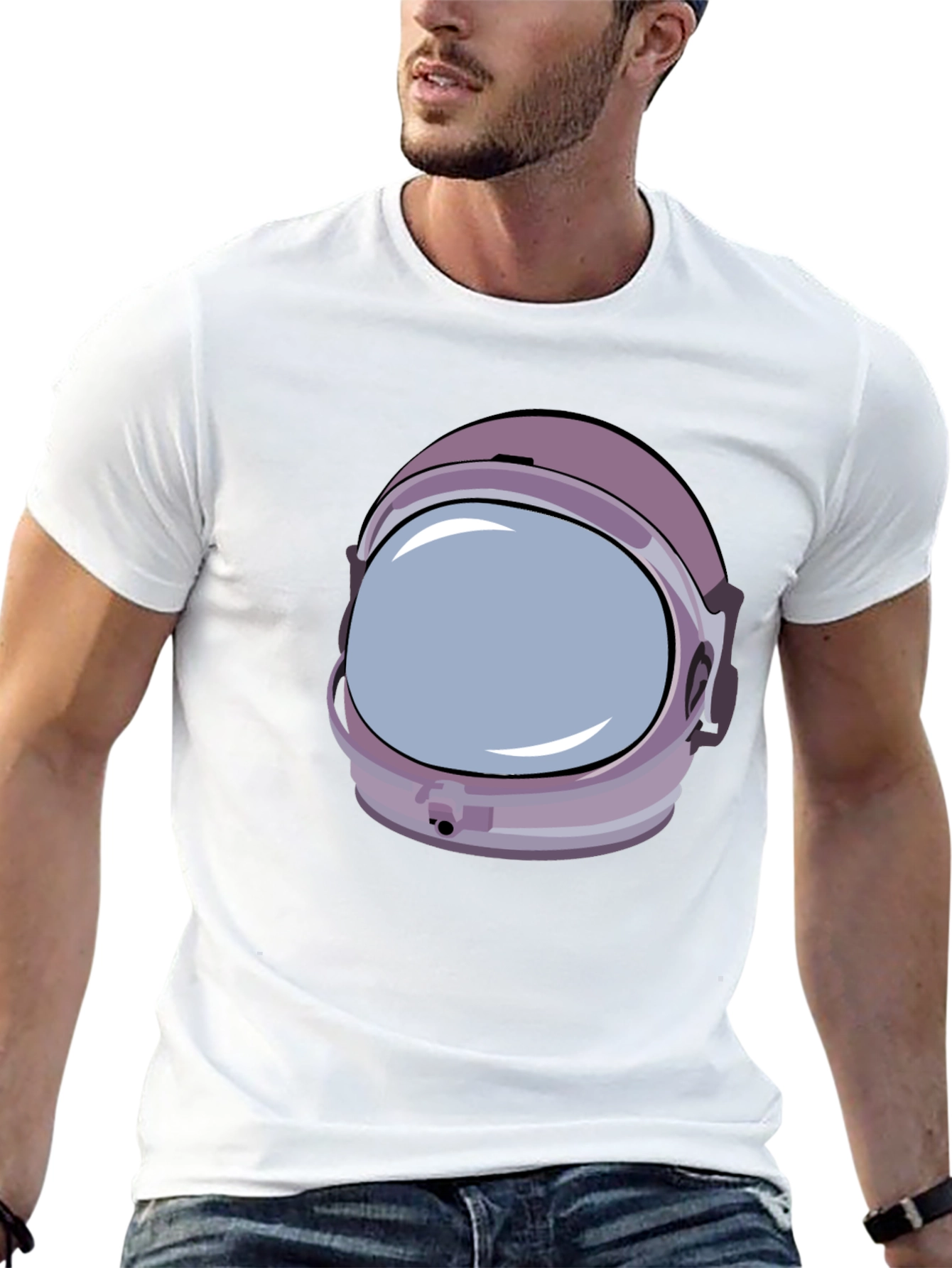 Retro Astronaut Helmet Graphic T-Shirt