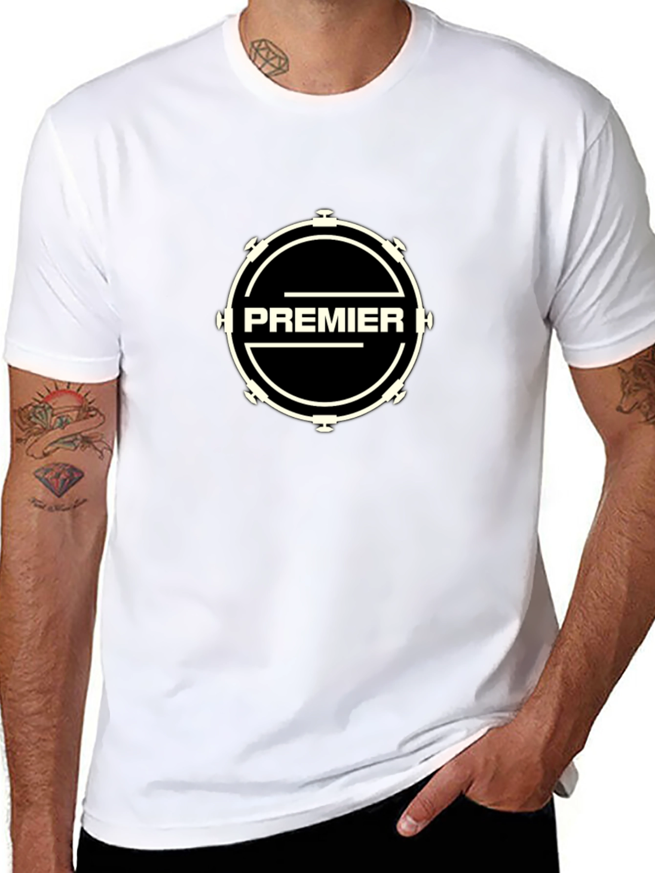 Premier Drum Logo Black T-Shirt - Music Band Tee