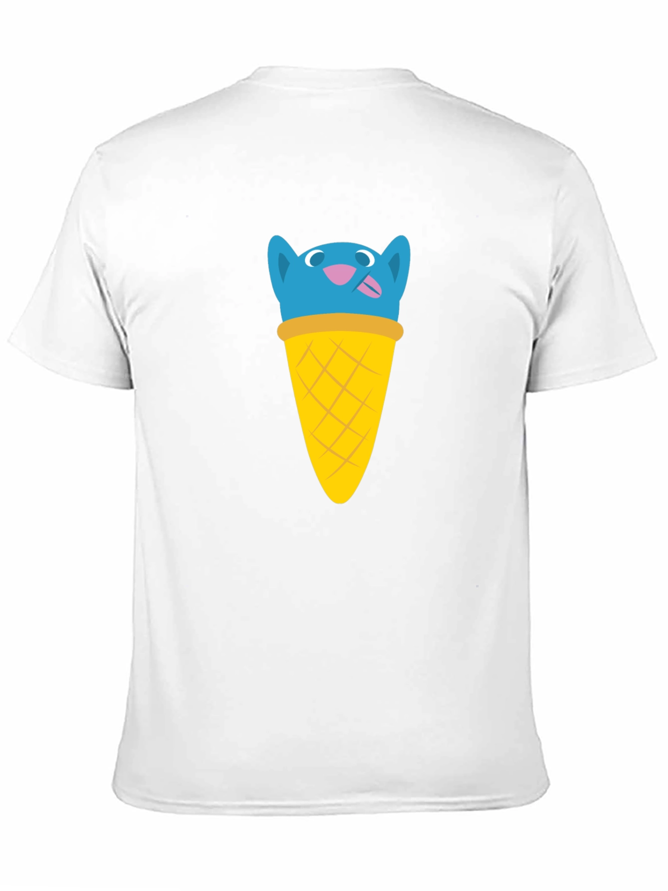 Blue Cat Ice Cream Cone Graphic T-Shirt