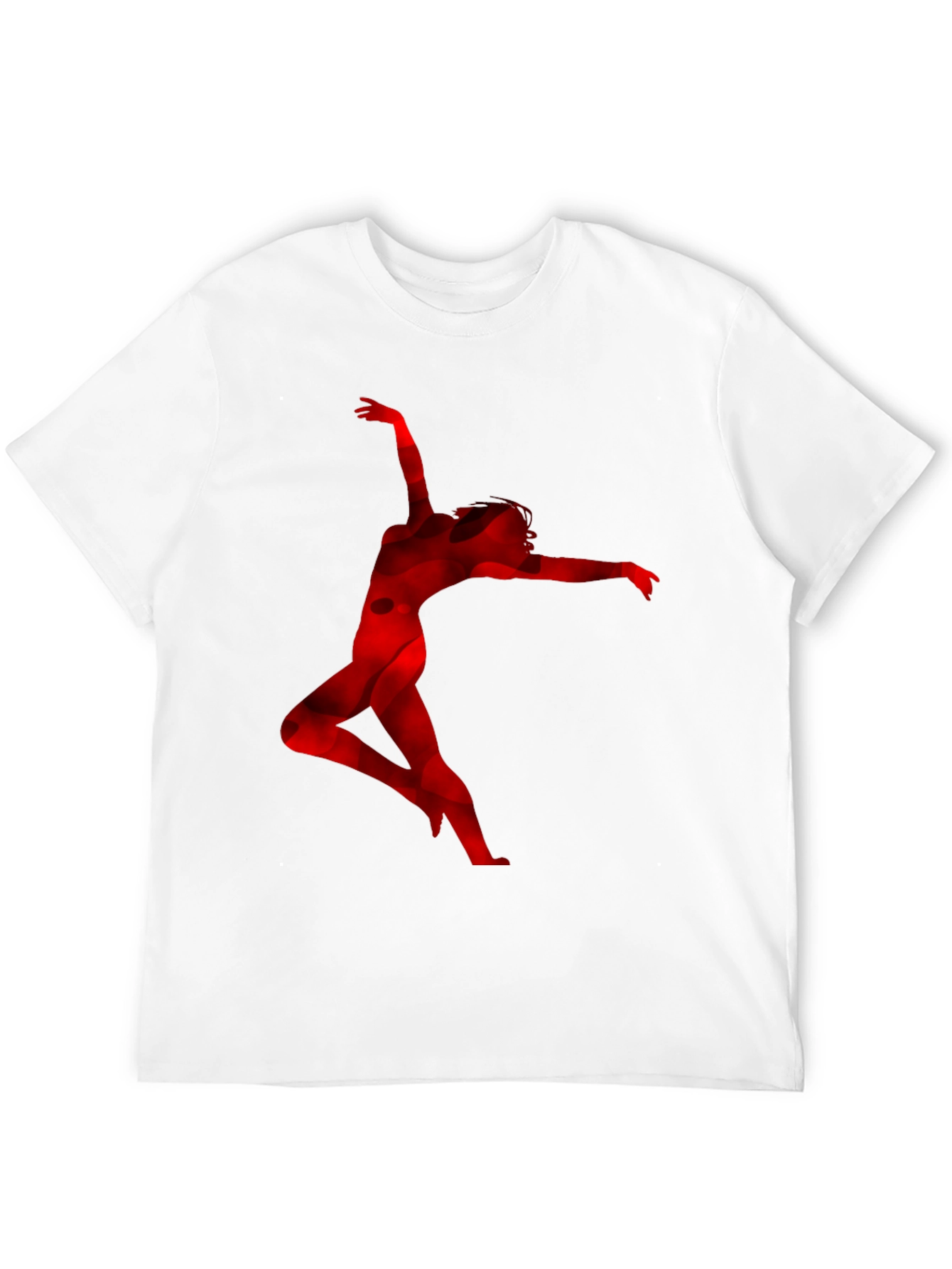 Red Silhouette Dancer Black T-Shirt