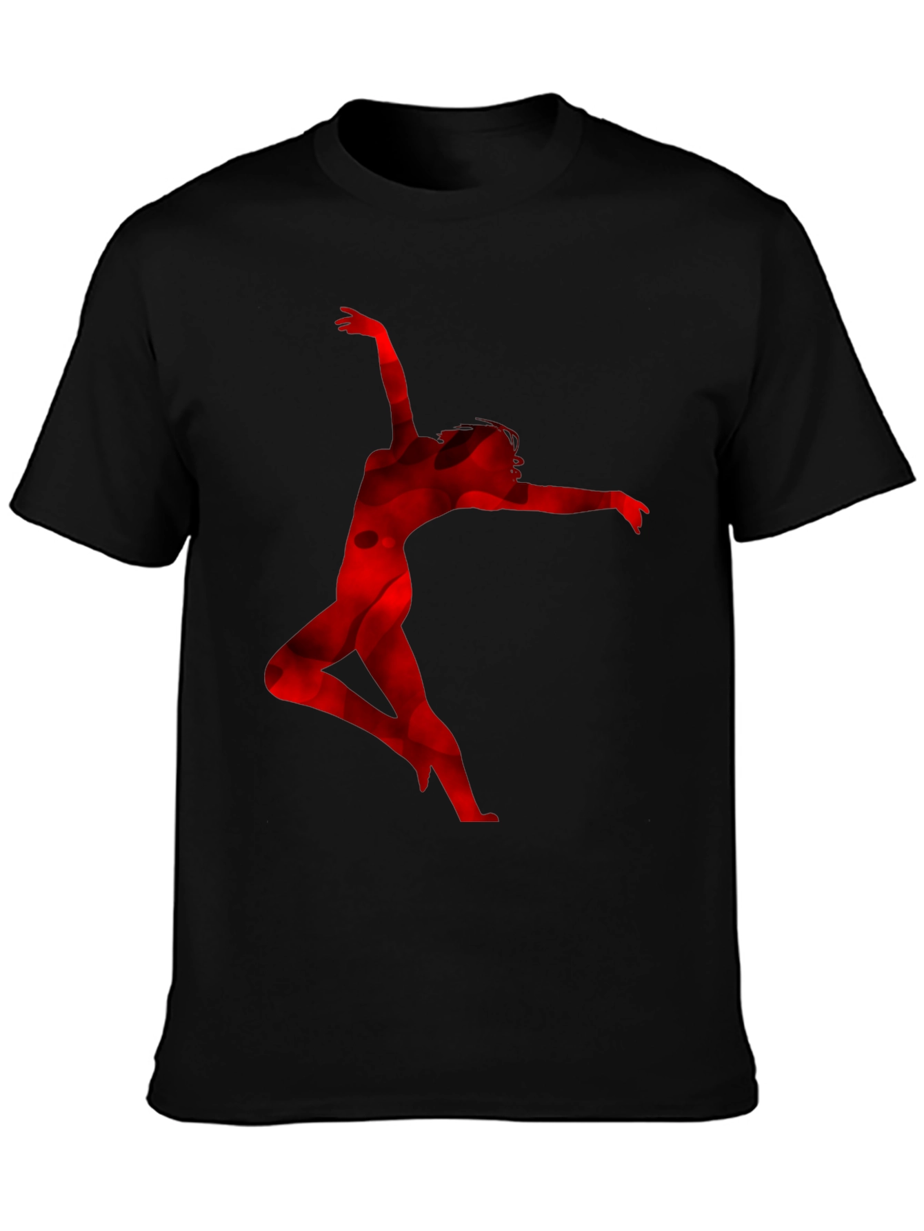 Red Silhouette Dancer Black T-Shirt