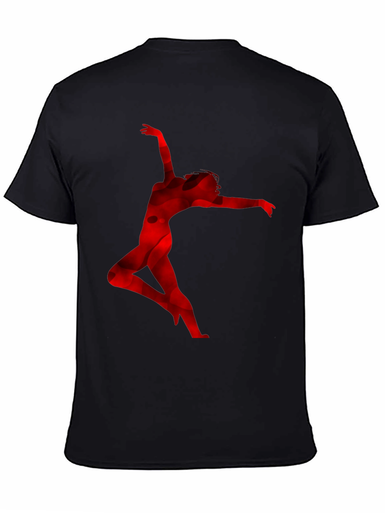 Red Silhouette Dancer Black T-Shirt