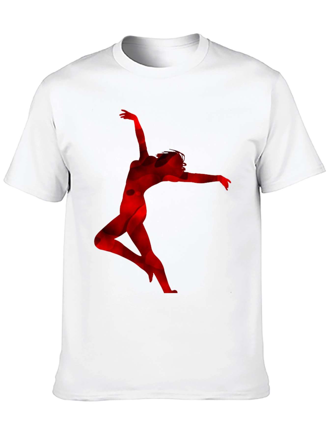 Red Silhouette Dancer Black T-Shirt