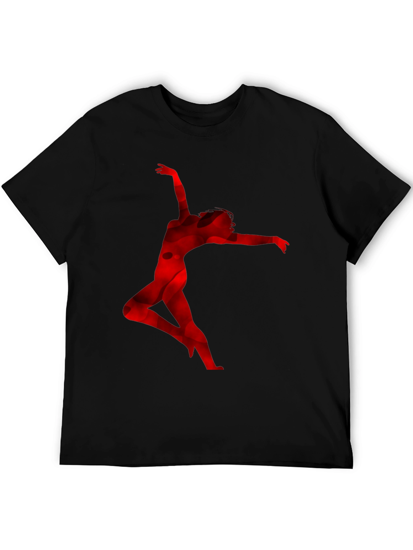 Red Silhouette Dancer Black T-Shirt
