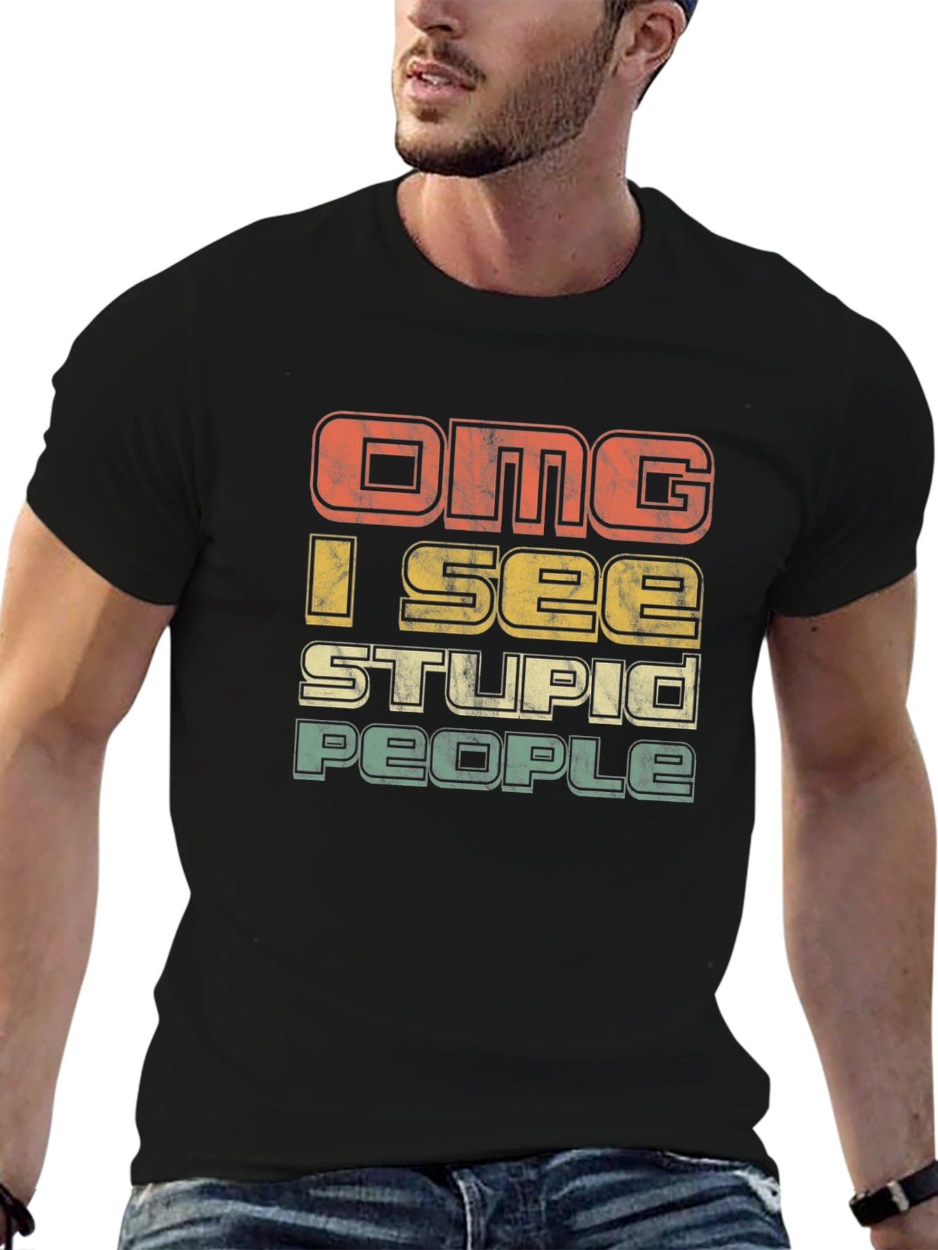 OMG I See Stupid People Graphic T-Shirt