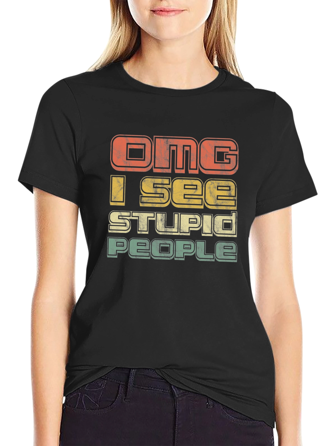 OMG I See Stupid People Graphic T-Shirt