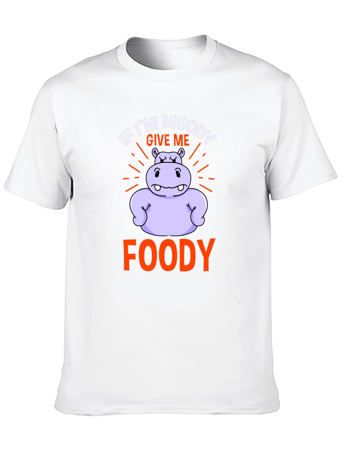 Moody Foody Hippo T-Shirt - Funny Graphic Tee