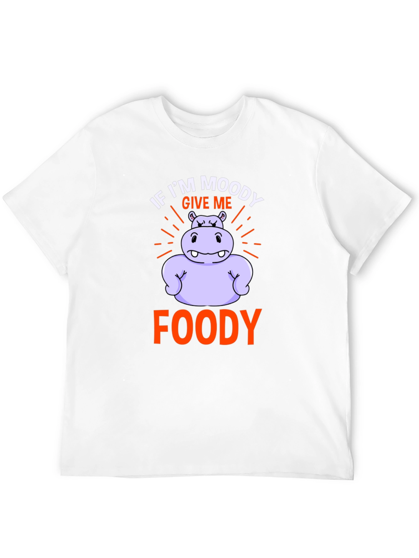 Moody Foody Hippo T-Shirt - Funny Graphic Tee