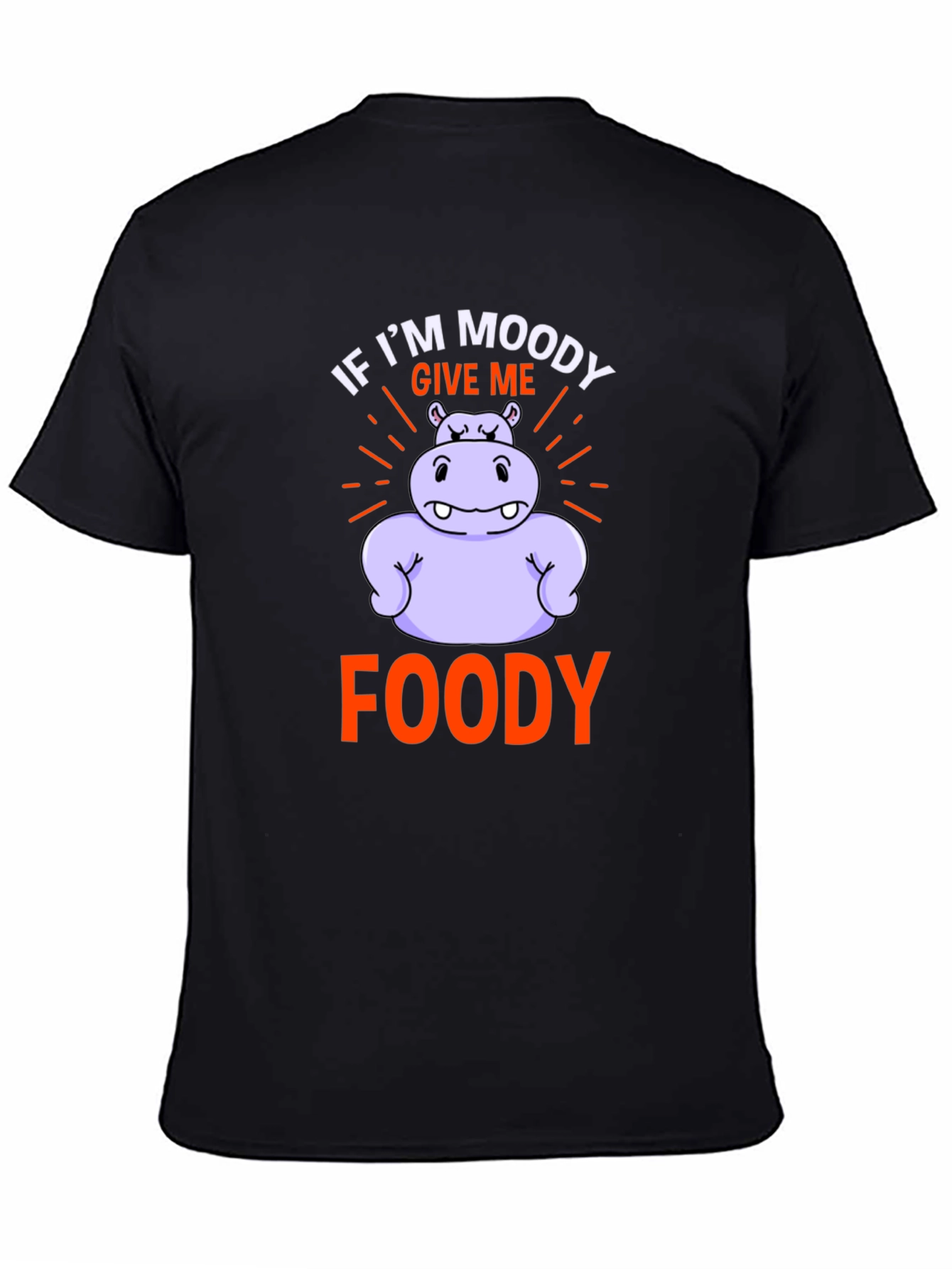 Moody Foody Hippo T-Shirt - Funny Graphic Tee