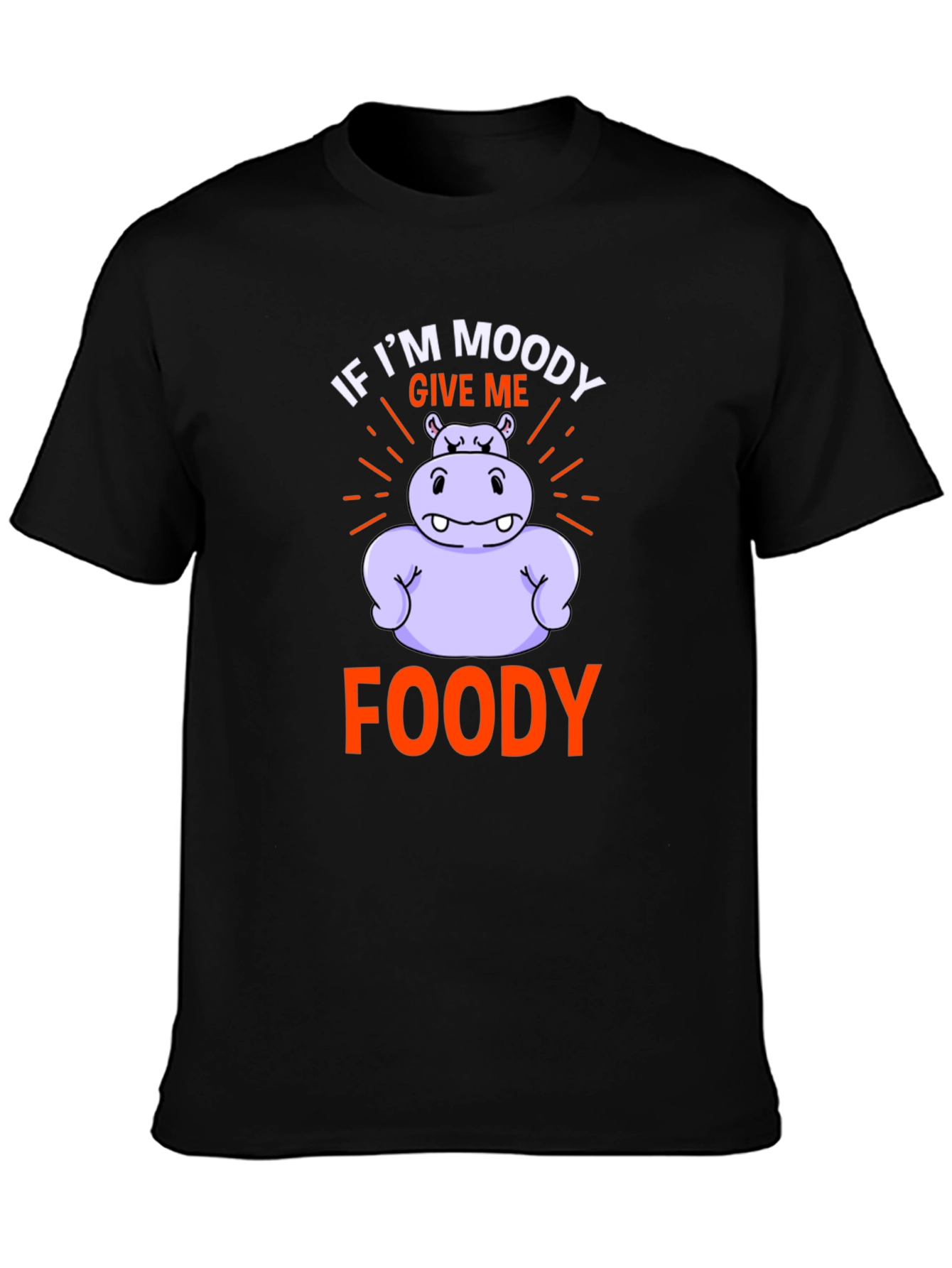 Moody Foody Hippo T-Shirt - Funny Graphic Tee