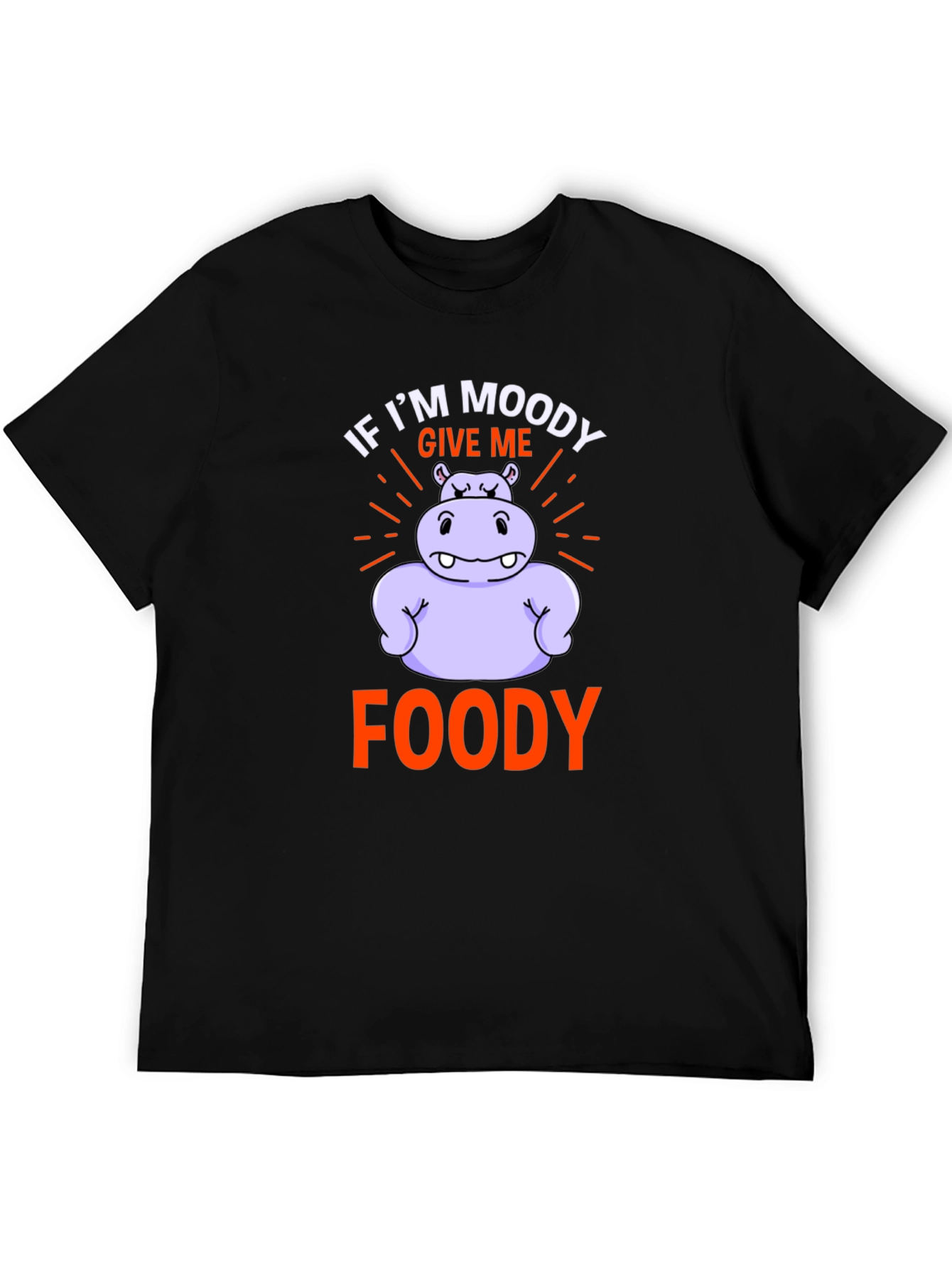 Moody Foody Hippo T-Shirt - Funny Graphic Tee