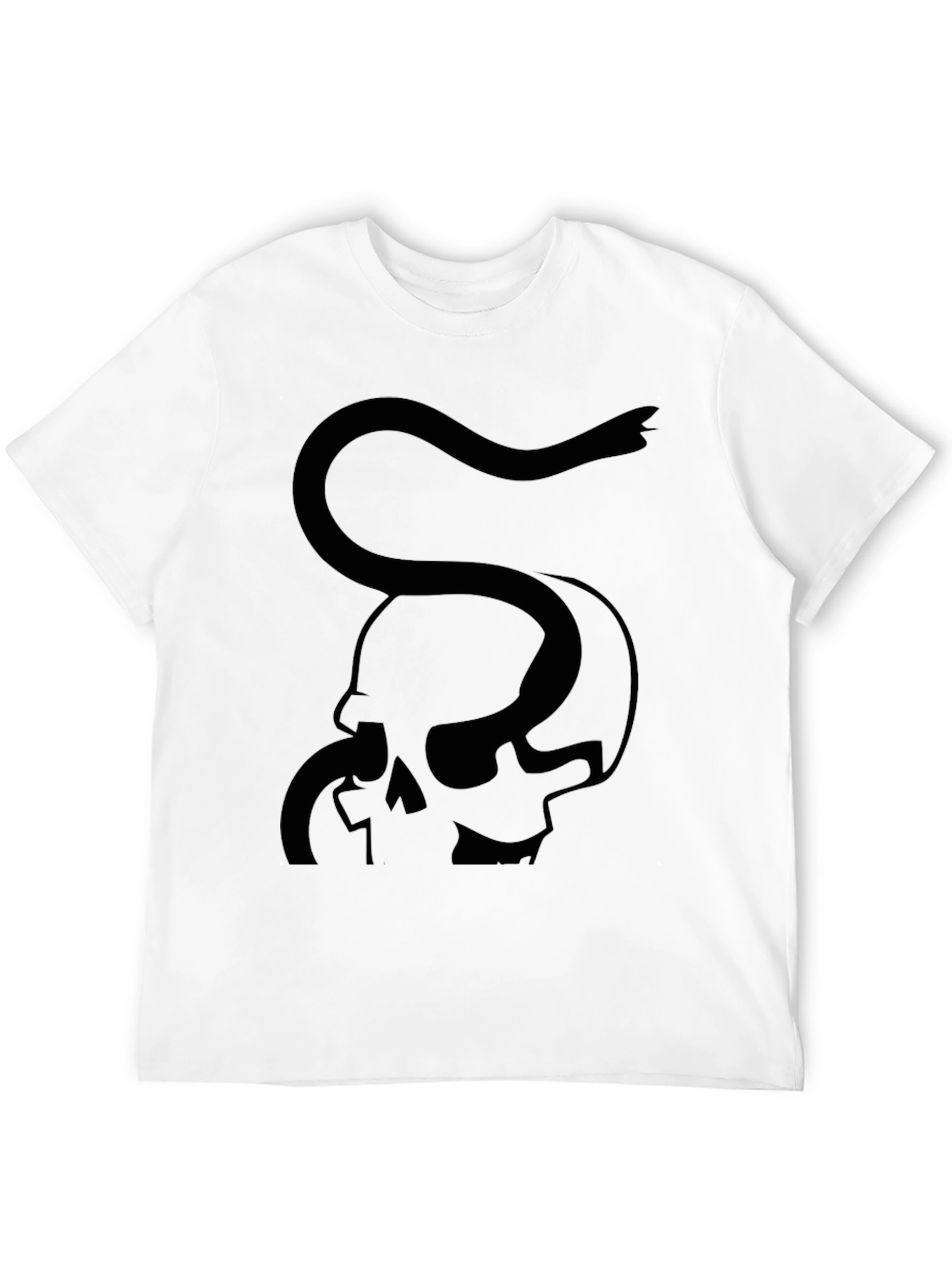 Skull & Snake Graphic Tee - Black