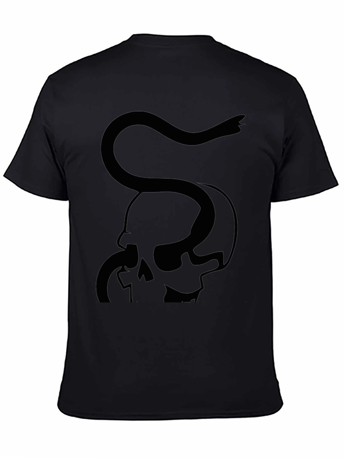 Skull & Snake Graphic Tee - Black
