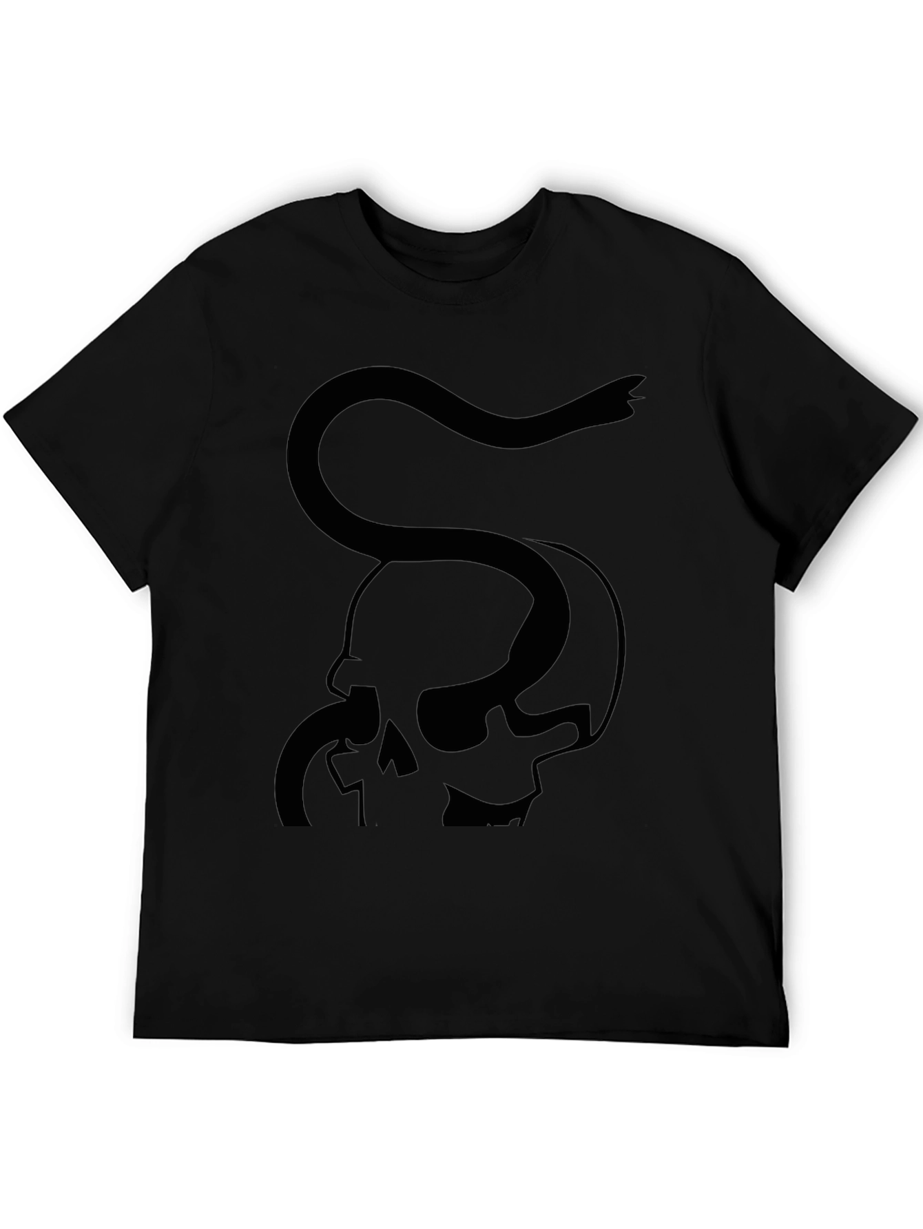 Skull & Snake Graphic Tee - Black