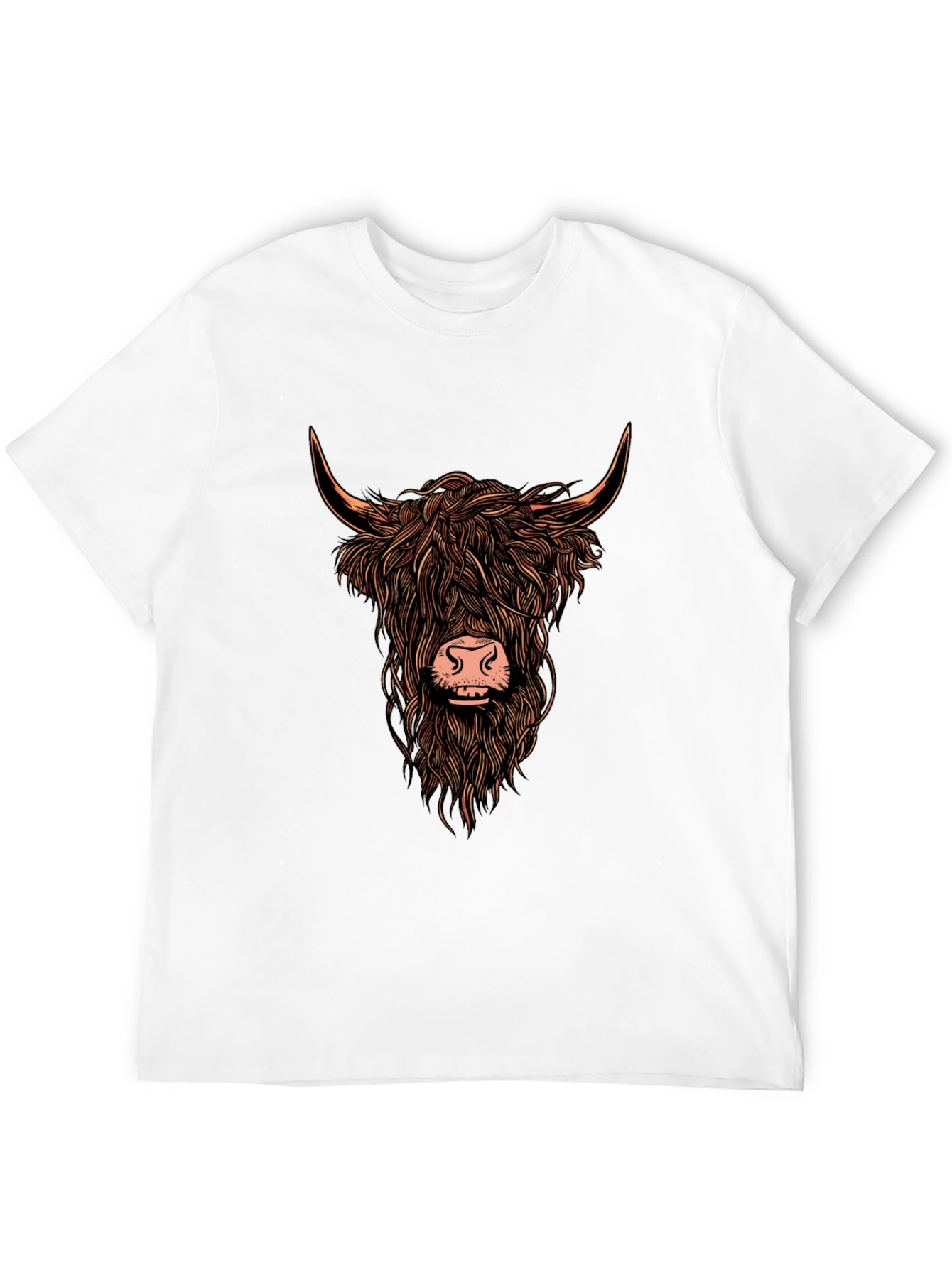 Highland Cow Graphic Print Tee - Trendy Unisex T-Shirt